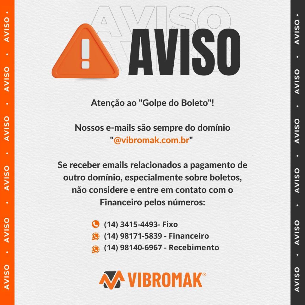 Cuidado Golpe do Boleto Vibromak